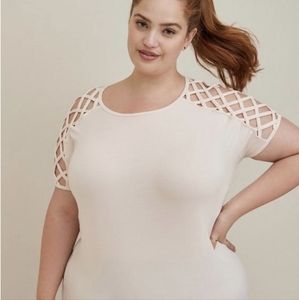 🎊LoveSick Lattice Dolman Tee - Super Soft Pink